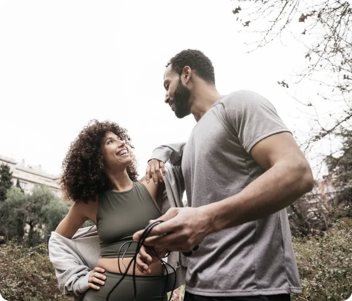 Couple enjoying an active, healthy lifestyle
